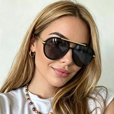 Occhiali da Sole Aviator Classici Unisex Montatura Oversize a Doppio Ponte in Metallo Protezione UV400 Guida Esterno Moda