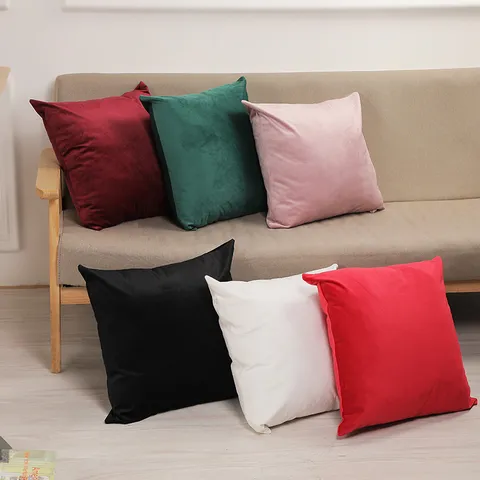 Federa per Cuscino in Velluto Tinta Unita Moderno Minimalista Quadrato Copricuscino Morbido per Divano Letto Decorazioni per la Casa