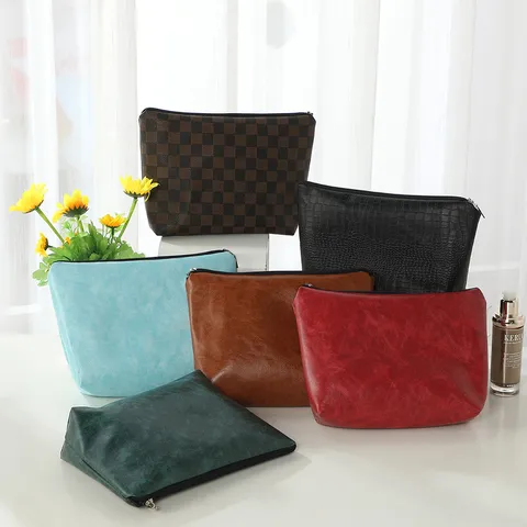Borsa Cosmetica Impermeabile in Pelle PU da Donna Organizzatore di Articoli da Toeletta da Viaggio Pochette Portatile