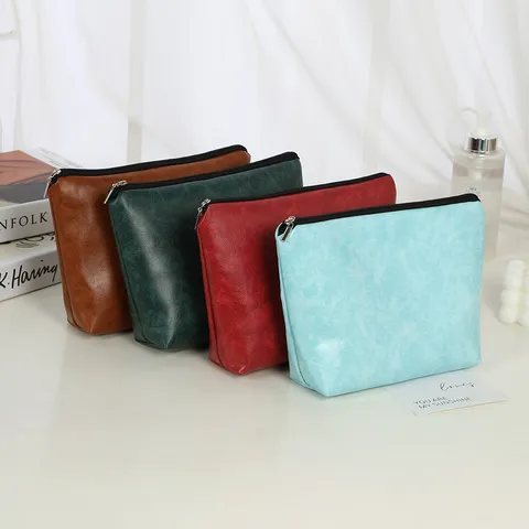 Borsa Cosmetica Impermeabile in Pelle PU da Donna Organizzatore di Articoli da Toeletta da Viaggio Pochette Portatile