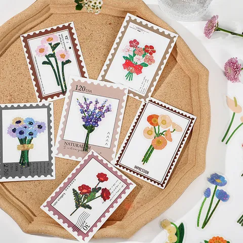 Infeel.me Schimmerndes PET-Sticker-Paket Blühende Bäume Serie Pflanzen Tagebuch Dekorative Aufkleber Bürobedarf