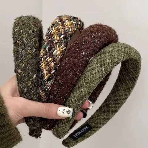 Retro Tweed Plektiko Yfasma Spoggos Stirixi Mallion Gia Gynekes Ypsili Korona Axouar Mallion