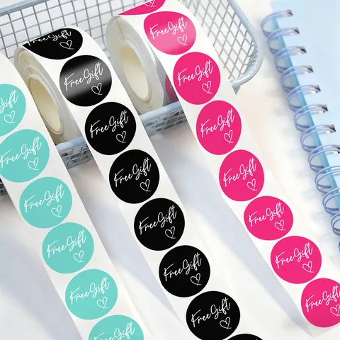 Runde Gratis-Geschenk-Verschlussetiketten Kunstdruckpapier Selbstklebende Dekorative Etiketten Für Hochzeit Party Geschenkverpackung