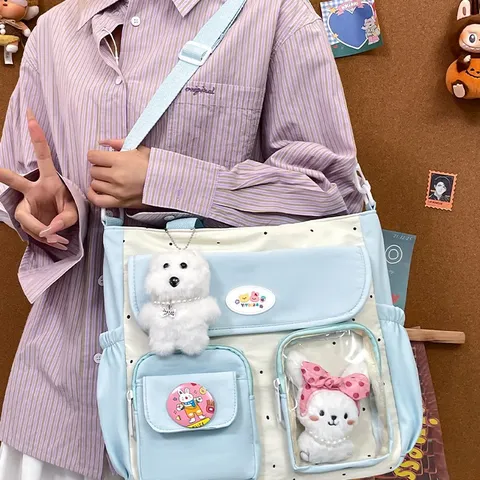Vintage Bloque de Color Gran Capacidad Bolso Tote Estilo Chica Dulce Bolso de Hombro Cruzado Estudiante