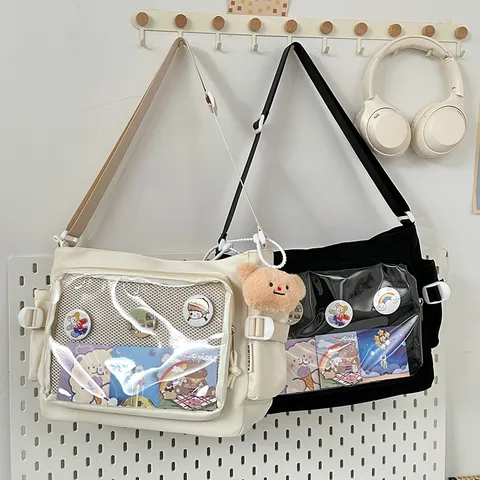 Bolso Ita Transparente Japonés Gran Capacidad Casual Hombro Bandolera Bolsa Escolar