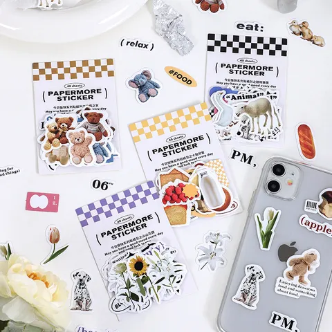 Süße Vintage Dekorative Aufkleber Pack Ästhetische Kawaii Briefpapier Scrapbook Zubehör Journal DIY Kunst Handwerk Aufkleber