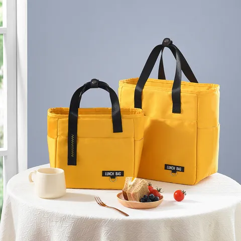 Borsa Termica Portatile in Tessuto Oxford Impermeabile Scatola Bento Isolata Borsa Tote per Picnic Lavoro Scuola Viaggio