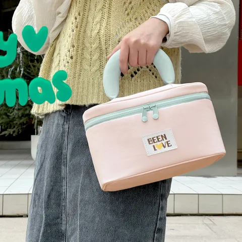 Grande Capacità Borsa per Trucchi Portatile Impermeabile Nylon Viaggio Borsa da Toeletta Organizer per Trucchi Custodia con Cerniera