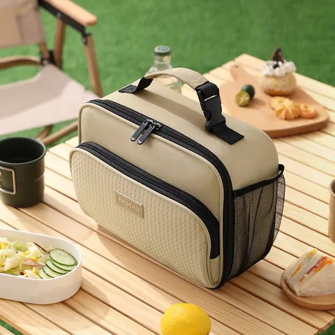 Borsa Termica Portatile Impermeabile Borsa Frigo Termica Tote Con Tasca Laterale in Rete Per Lavoro Scuola Picnic Viaggio