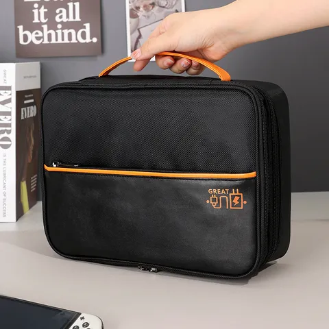 Große Kapazität Reise Digital Gadget Organizer Tasche Dreischichtige Tragbare Aufbewahrungstasche Für Powerbank USB Kabel