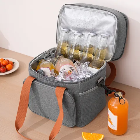 Borsa termica per pranzo a doppio strato borsa da picnic impermeabile di grande capacità borsa di stoccaggio alimenti termica per viaggi