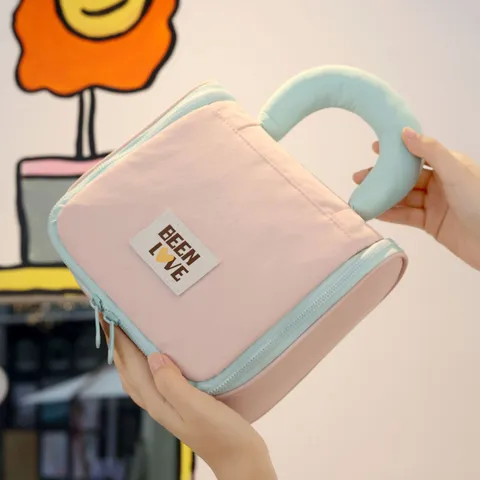 Grande Capacità Portatile Nylon Borsa da Toletta Viaggio Cosmetico Organizer Con Gancio Trucco Custodia di Stoccaggio Per Donna Uomo