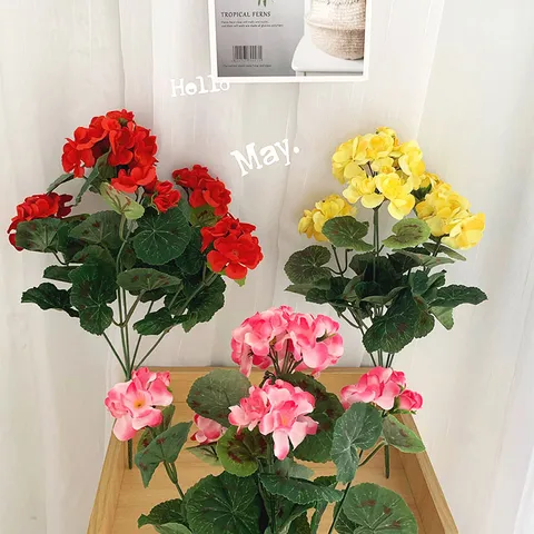 Artificial Silk Flower Begonia Branch Home Wedding Restaurant Photography Decoration Artificial Flowers Stems