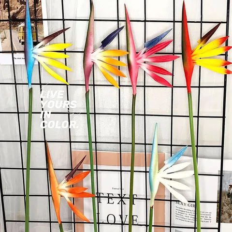 Artificial Bird of Paradise Flower PU Simulation Strelitzia Reginae Fake Plant For Home Office Indoor Room Decor