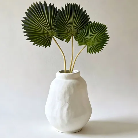 Artificial Palm Leaf Morandi Color Fake Plant Stem Home Table Greenery Decor Photography Props Arrangement