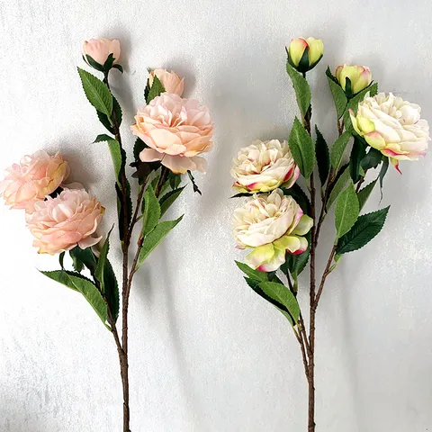 Artificial Peony Flowers 5 Heads Silk Rose Bouquet For Home Living Room Decor Photography Props Fake Floral