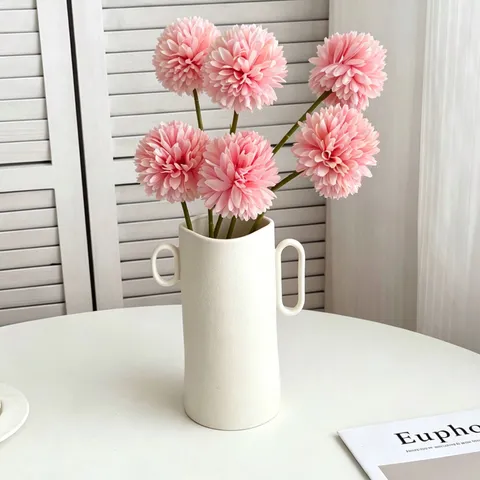 Artificial Allium Flower Silk Fabric Single Stem Fake Plant For Wedding Party Home Table Decoration Floral