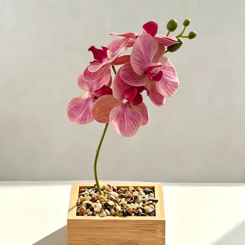 Artificial Phalaenopsis Orchid Branch 3D Print Silk Flower Single Stem For Home Decor Wedding Floral Arrangement