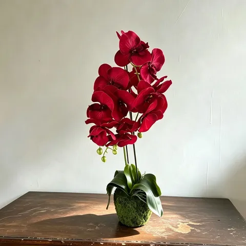Luxueux Orchidée Phalaenopsis Artificielle Plante en Pot Fausses Fleurs en Soie Bonsaï Pour Maison Couloir Chambre Modèle Décor de Table