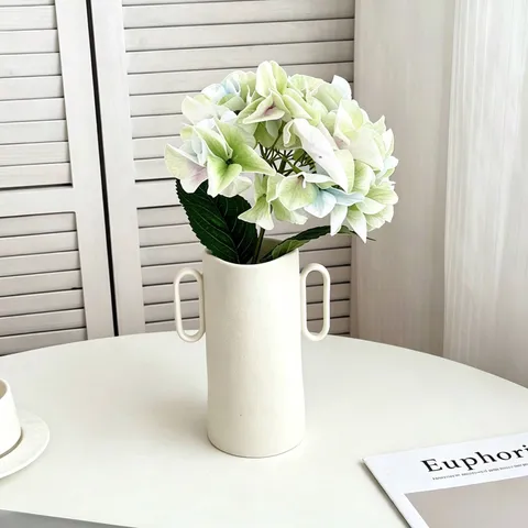 Realistic Artificial Silk Hydrangea Flower Single Stem Fake Floral Bouquet For Home Wedding Party Hotel Decoration