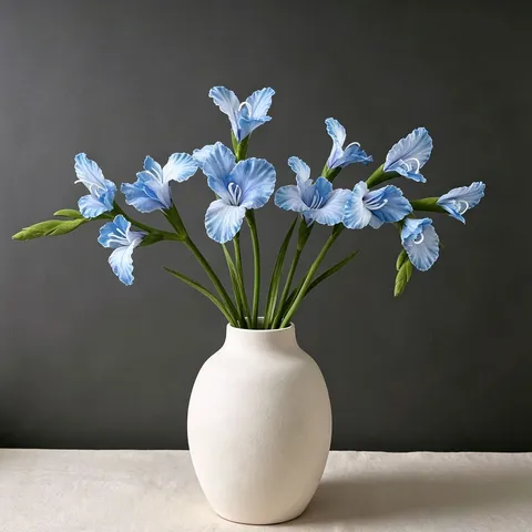 Artificial Gladiolus Flower Single Stem Soft Rubber Fake Flowers For Wedding Hotel Home Decor Photography Props