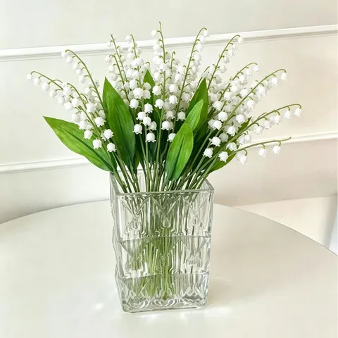 Artificial Lily Of The Valley Fake Flowers European INS Style Fresh White Plastic Floral Bouquet For Home Wedding Decor