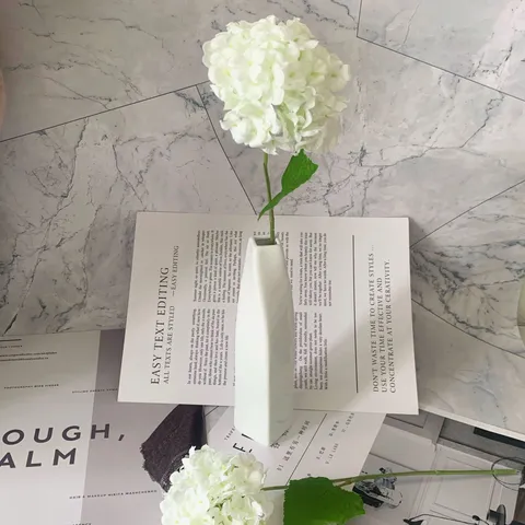 Artificial Silk Hydrangea Flower Bouquet White Simulation Floral Arrangement For Home Decor Wedding Party Props