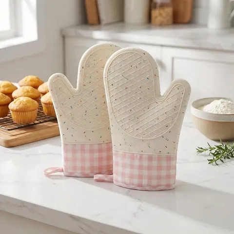 Guanti da Forno in Silicone Resistenti al Calore Guanti da Cucina Antiscivolo Presine con Polsini a Quadri