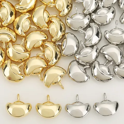 Chinesischer Stil 3D Aufgeblasen Massiver Sycee Anhänger Glücksbringer Kupfer Vergoldet 18K Silber Glatt DIY Halskette Armband Zubehör