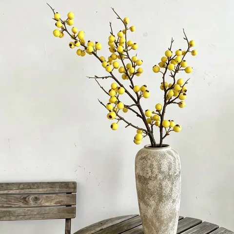 Artificial Christmas Red Berry Branches Fake Plant Silk Flower For Home Wedding Party Holiday Decor Floral Arrangement