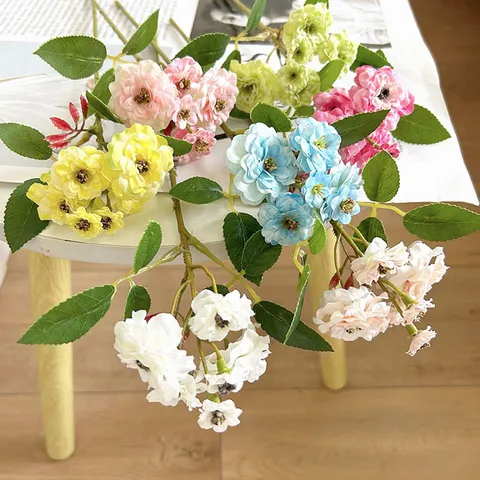 Artificial Silk Rose Flower Bouquet Multi Head Fake Roses For Wedding Home Decor Table Centerpieces Photography Props