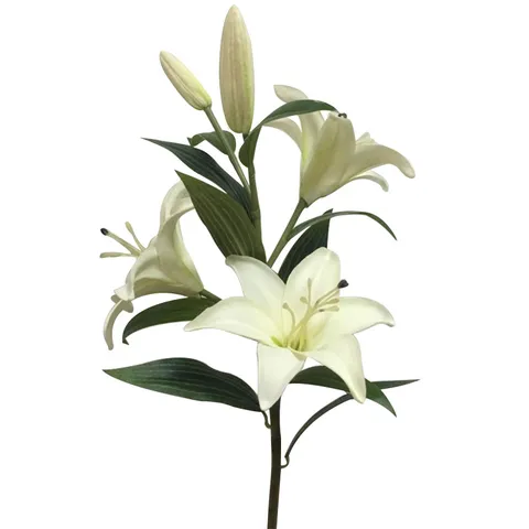 Artificial Lily Flower Bouquet Silk Hand Feel Moisturizing Fake Flowers For Home Wedding Restaurant Table Centerpiece Decor