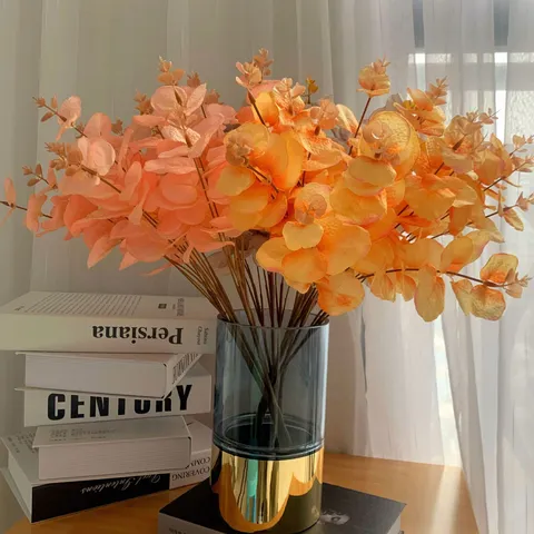 Artificial Eucalyptus Leaves Silk Flower Bouquet Fake Greenery Plant For Home Wedding Decor Floral Arrangement