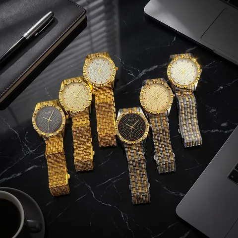 DZG Reloj de Cuarzo Moda Mujer Cielo Estrellado Esfera Diamantes de Imitación Correa Acero Aleación Reloj
