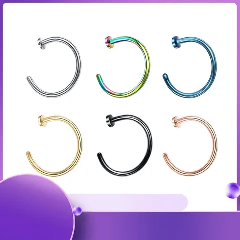 Fashion Stainless Steel C-Shaped Nose Rings Open Geometric Nose Piercing Jewelry For Men Women Daily Party Body Ornaments