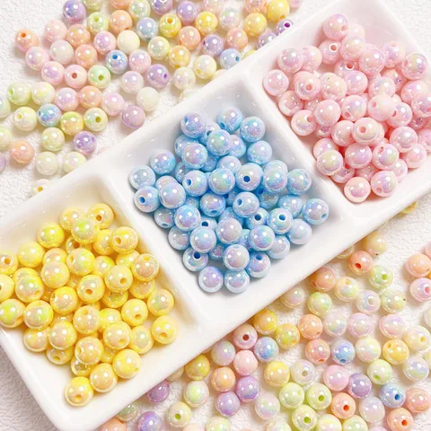 Perline Sciolte Rotonde Alla Moda Perline In Plastica Resina Perlata Per Braccialetto Fai Da Te Catena Per Telefono Borsa Accessori Creazione Gioielli