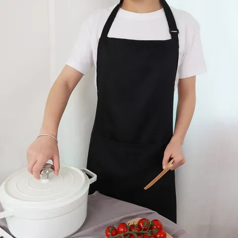 Waterproof Kitchen Apron Polyester Solid Color Minimalist Cooking Chef Apron For Restaurant Cafe Florist Working
