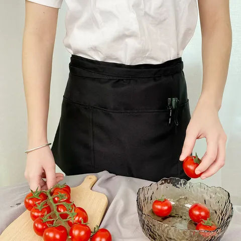 Grembiule da Cucina Chef in Poliestere Impermeabile Con Tasche Per Ristorante Cottura Cameriere