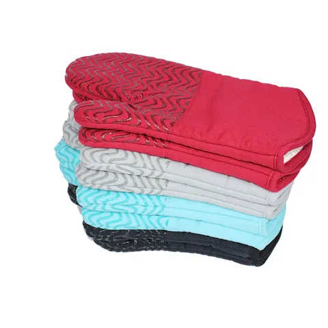 Guanti da Microonde Resistenti al Calore Ispessiti Cotone Silicone Antiscottatura Cucina Cottura Forno Protettivi