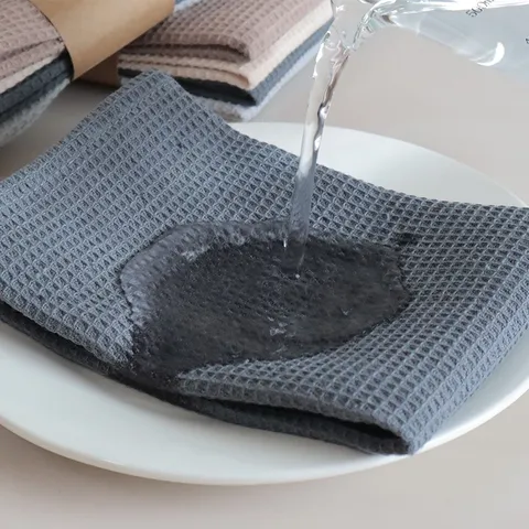 Reine Baumwolle Waffel Geschirrtuch Einheitsfarbe Quadratisch Saugfähig Küche Teetuch Haushaltsreinigungstuch