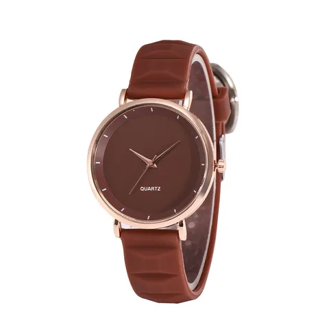 Reloj de Cuarzo con Correa de Silicona Color Caramelo Casual Simple Reloj Analógico para Mujer y Hombre