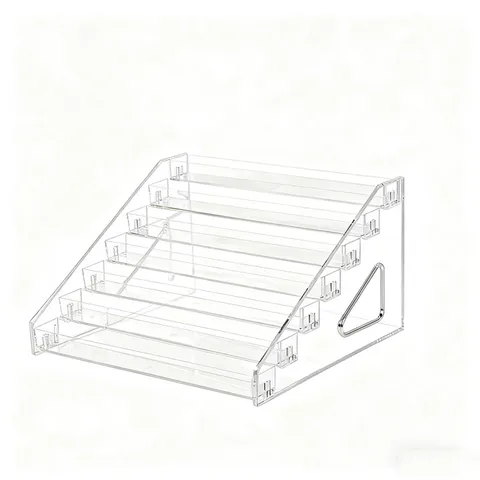 Transparent Acrylic Tiered Storage Rack Desktop Organizer Clear Display Stand For Craft Supplies Small Bottles