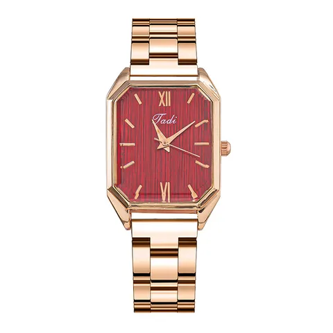 Reloj de Cuarzo para Mujer Moda Cuadrado Correa de Acero Inoxidable Analógico