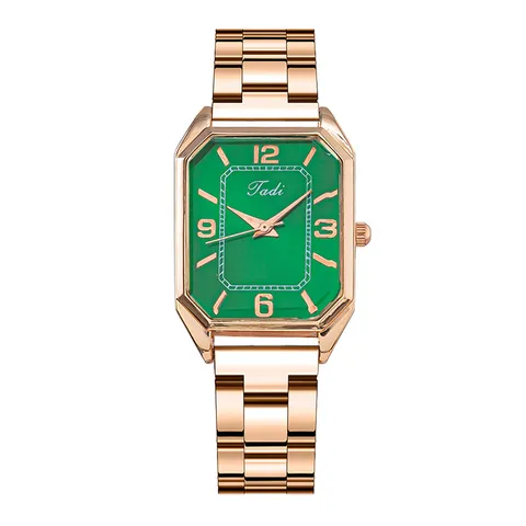 Reloj de Cuarzo para Mujer Moda Cuadrado Correa de Acero Inoxidable Analógico