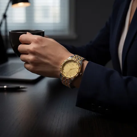 DZG Reloj de Cuarzo Moda Mujer Cielo Estrellado Esfera Diamantes de Imitación Correa Acero Aleación Reloj