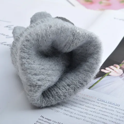 Gants Tactiles Tricotés Chauds d'Hiver Pour Femmes Hommes Gants Doublés Polaires Thermiques Couleurunie Gants Thermiques Quotidiens