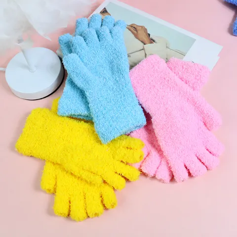 Gants Demi-Doigts Tricotés Chauds d'Hiver pour Femmes Gants Sans Doigts en Polaire Douce Couleur Unie Gants de Temps Froid Décontractés Quotidiens