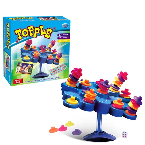 Jeu de Plateau Arbre d'Équilibre pour Enfants Topple Jeu Éducatif de Bureau Jeu de Fête de Famille Interactif Jouet d'Empilement en Plastique