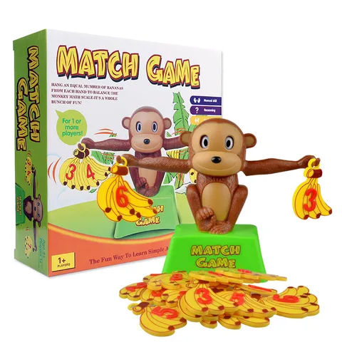 Jouet de Balance Numérique d'Apprentissage des Mathématiques pour Enfants Jeu de Balance de Singe Jouets Éducatifs de Comptage Jeu de Bureau