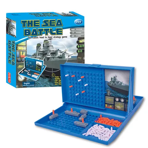 Jeu de Société Bataille Navale pour Enfants Stratégie Pensée Logique Jouet de Table Interactif Ensemble de Jeu de Combat en Plastique Portable